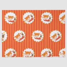 Peint à la main Automne Adorable Girl Tissu Papier