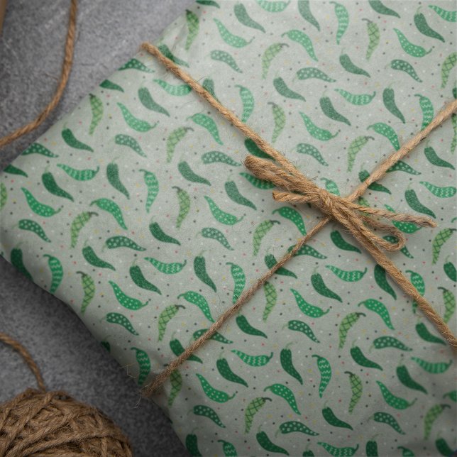 Mousseline Peppers chiliens mignonnes sur papier de tissus ve (Créateur téléchargé)