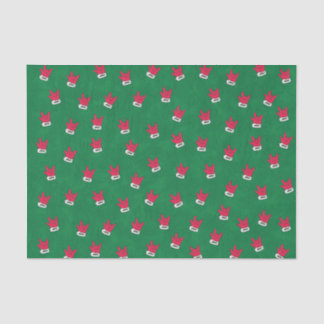 Mousseline Père Noël Gant "I Love You" en papier tissu ASL