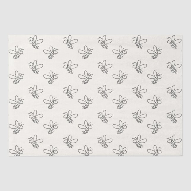 Mousseline Petit papier cadeau abeille miel apiculture rucher (Recto)