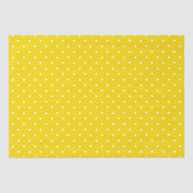 Mousseline Petite coeur sur papier tissu jaune vif (Recto)