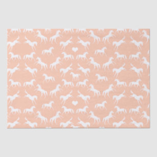 Mousseline Petits chevaux blancs sur le papier d'emballage de