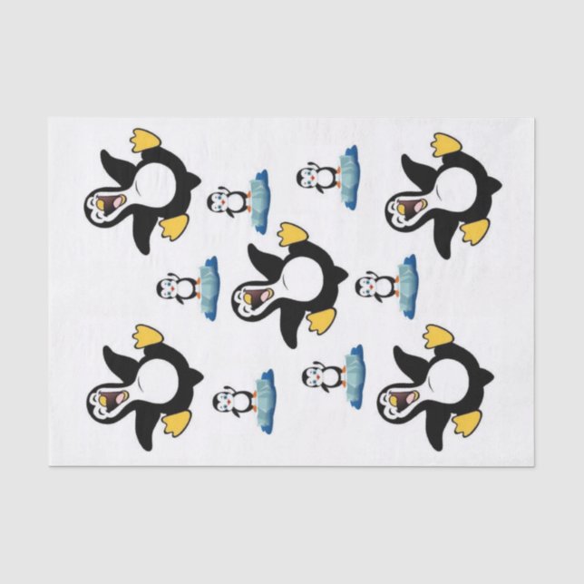 Mousseline Pingouin en papier tissu (Recto)