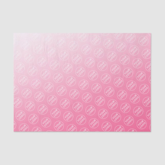 Mousseline Pink dégradé logo tissu papier entreprise emballag (Recto)