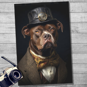 Mousseline Pit Bull en costume et Casquette 1 papier découpag
