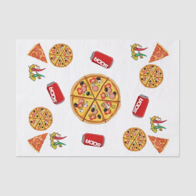 Mousseline Pizza en papier tissu (Recto)