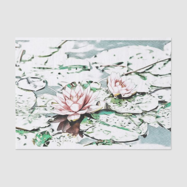 Mousseline Plan de l'étang à papier découpage Water Lily (Recto)