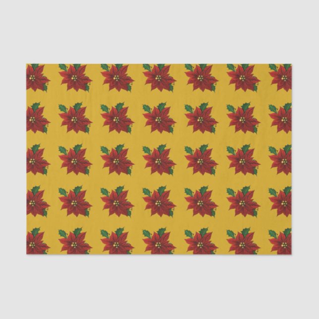 Mousseline Poinsettia Tissue Papier (Recto)