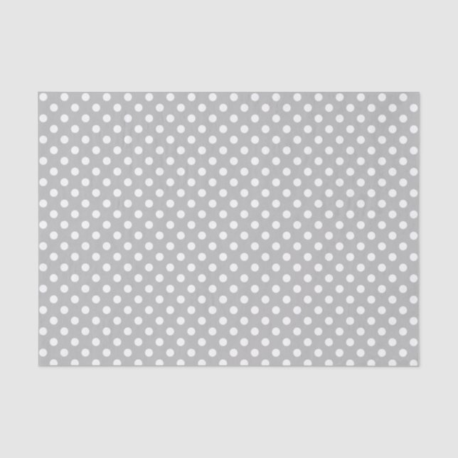 Mousseline Point Polka blanc sur le papier gris (Recto)