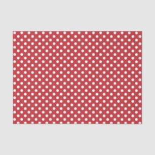 Mousseline Point Polka blanc sur le papier tissus rouge foncé