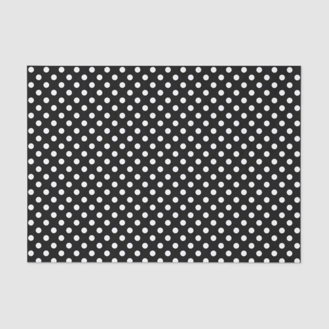 Mousseline Point Polka blanc sur papier de tissus noirs (Recto)