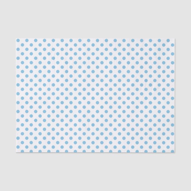 Mousseline Point Polka bleu clair sur papier blanc (Recto)