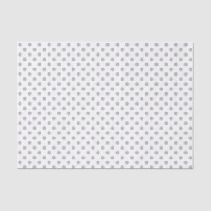 Mousseline Point Polka gris sur le papier tissus blanc