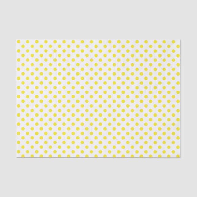 Mousseline Point Polka jaune sur le papier blanc (Recto)