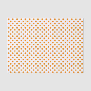 Mousseline Point Polka orange sur papier blanc