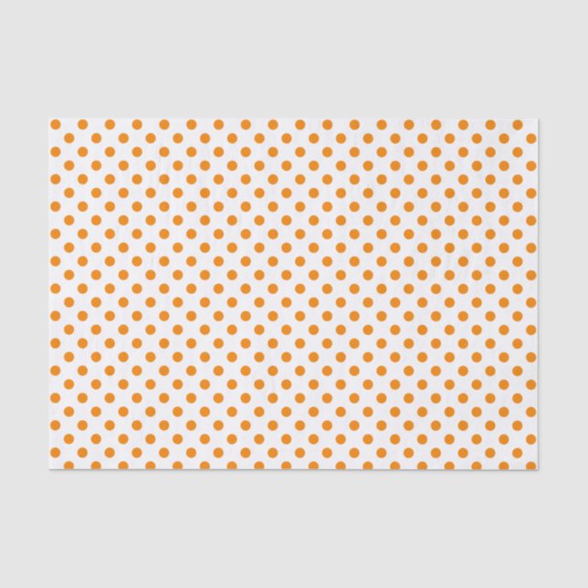 Mousseline Point Polka orange sur papier blanc (Recto)
