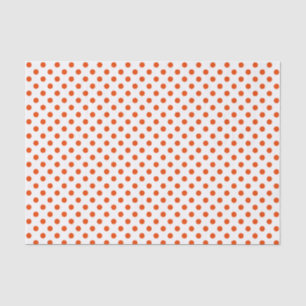 Mousseline Point Polka orange vif sur papier blanc