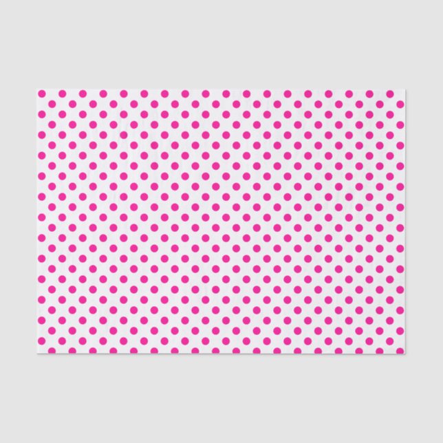 Mousseline Point Polka rose chaud sur le papier blanc (Recto)