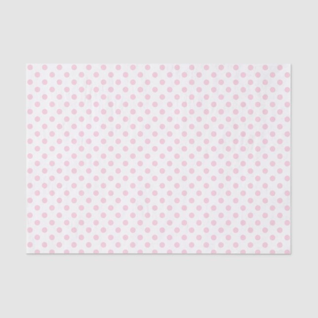 Mousseline Point Polka rose pâle sur papier blanc (Recto)