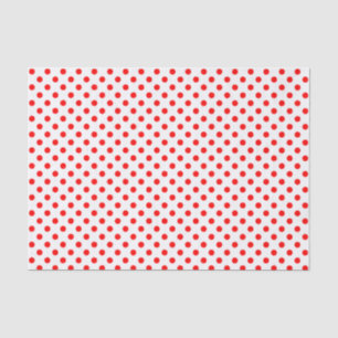 Mousseline Point Polka rouge sur le papier blanc