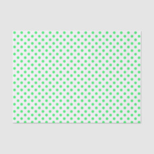 Mousseline Point Polka vert clair sur le papier blanc