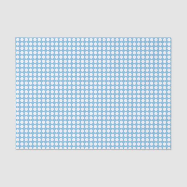 Mousseline Points blancs sur papier de tissus bleu clair (Recto)