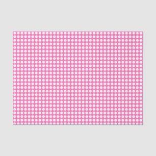 Mousseline Points blancs sur papier de tissus roses