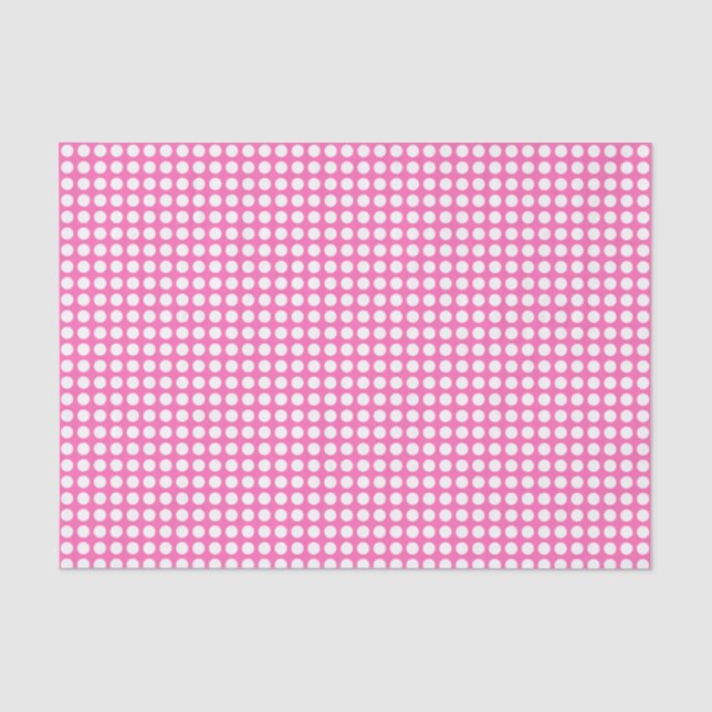 Mousseline Points blancs sur papier de tissus roses (Recto)