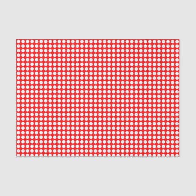 Mousseline Points blancs sur papier tissus rouges (Recto)