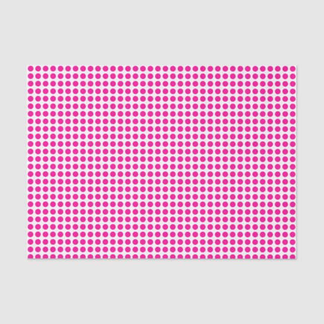 Mousseline Points roses chauds sur papier de tissus blancs (Recto)