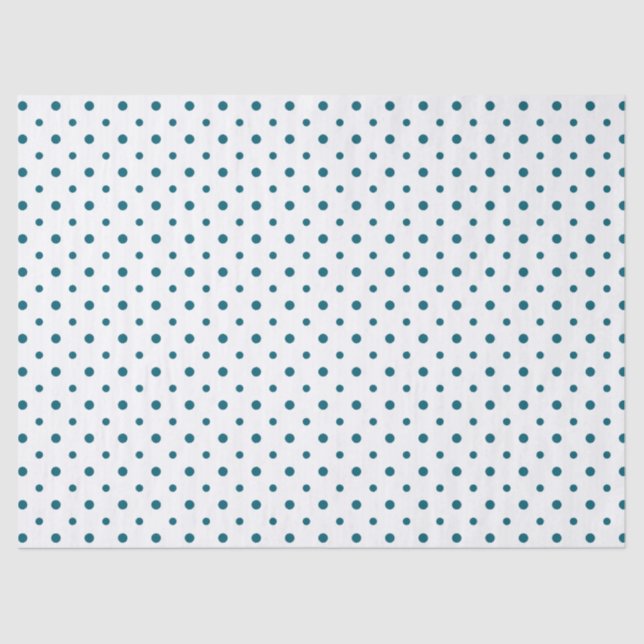 Mousseline Pois Bleu foncé sur papier Tissu personnalisé blan (Recto)