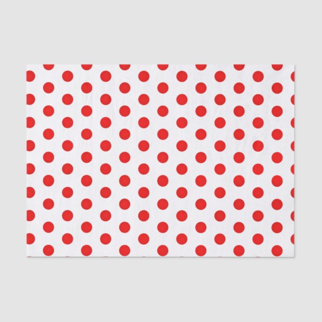 Mousseline Pois rouge Polka Imprimer Papier Tissu (Recto)