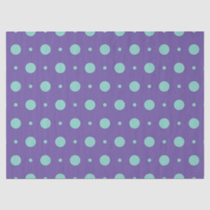 Mousseline Pois turquoises sur papier Tissu Violet