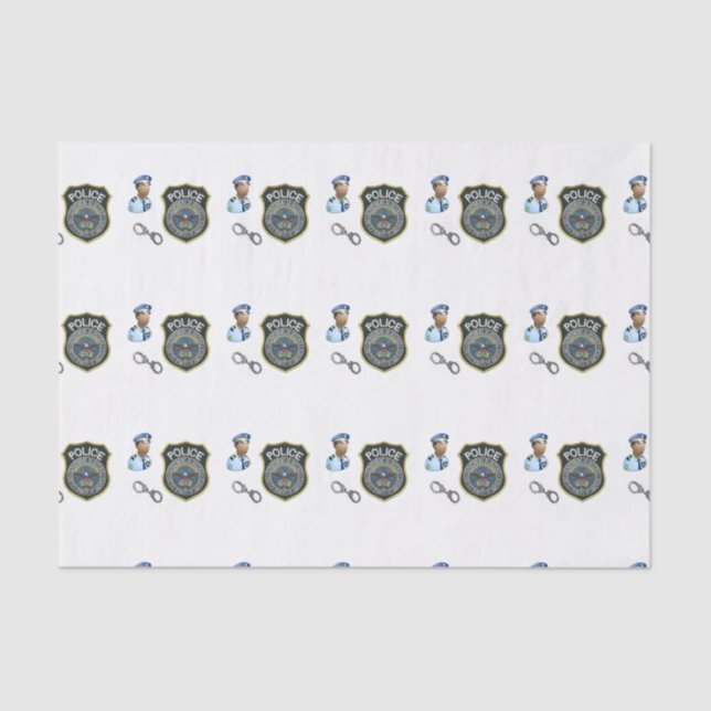 Mousseline Policier décoratif en papier de tissus (Recto)