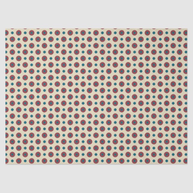Mousseline Polkas rouges Jumbo sur papier de tissus beige (Recto)