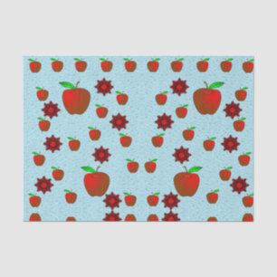 Mousseline Pommes rouges en papier de tissu décoratif