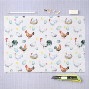 Mousseline Poulet Famille Agricole Papier Tissu