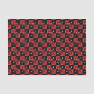 Mousseline Puppy Lover Checks RED 02-TISSUE WRAPPING PAPIER