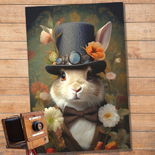 Mousseline Rabbit en costume et Casquette 3 découpage papier
