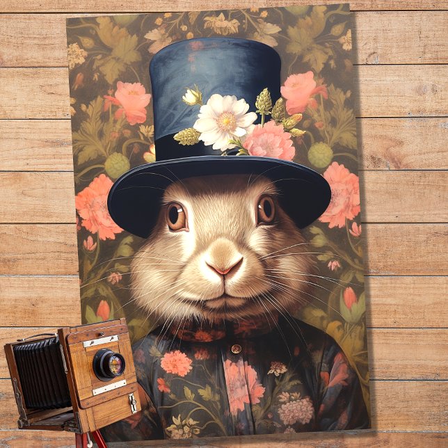 Mousseline Rabbit en costume et Casquette 4 découpage papier (Créateur téléchargé)