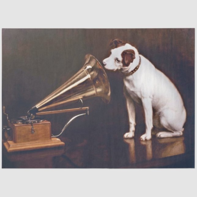 Mousseline RCA Victor Chien Découpage Tissu papier (Recto)