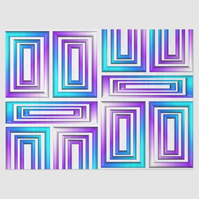 Mousseline rectangles géométriques papier de tissu (Recto)