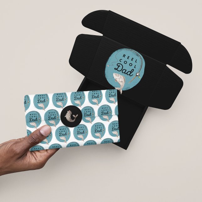 Mousseline Reel Cool Papa Tissu Papier papier (Celebrate dad with this, "Reel cool dad" fishing tissue paper! )