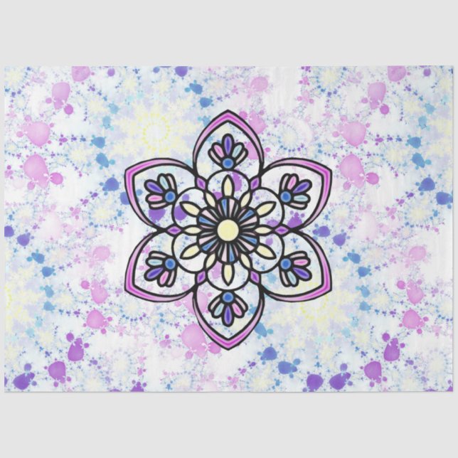 Mousseline Ressort Mandala B Papier Tissu (Recto)