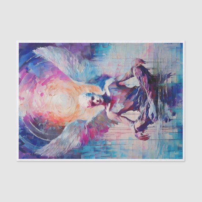 Mousseline Reverence & Sunrise, Collage de papier Angel Guard (Recto)