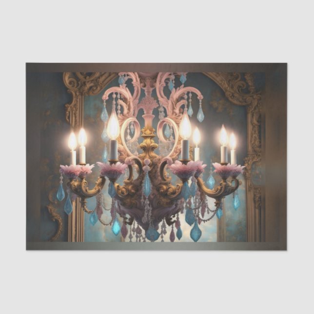 Mousseline Rococo Chandelier Français 2 Papier de décolpage (Recto)