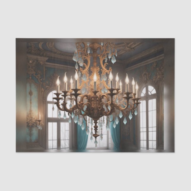 Mousseline Rococo French Chandelier Découpage Papier 1 (Recto)