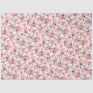 Mousseline Romantique - papier rose vintage aquarelle