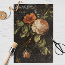 Rose français vintage papier de découpage