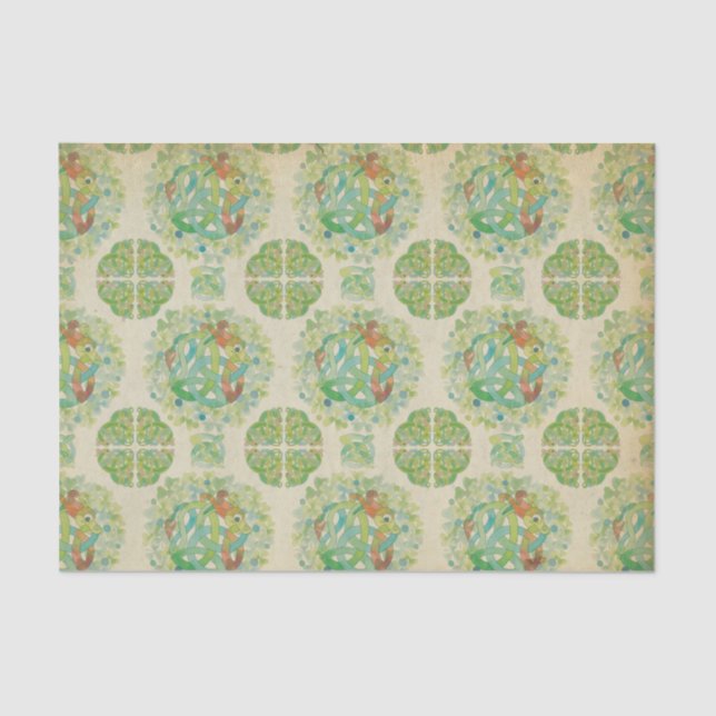 Mousseline Rose irlandais Celtic Knot Tissu Papier papier (Recto)